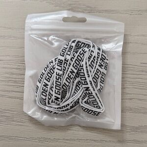 Golden Goose Black and White Logo Shoelaces